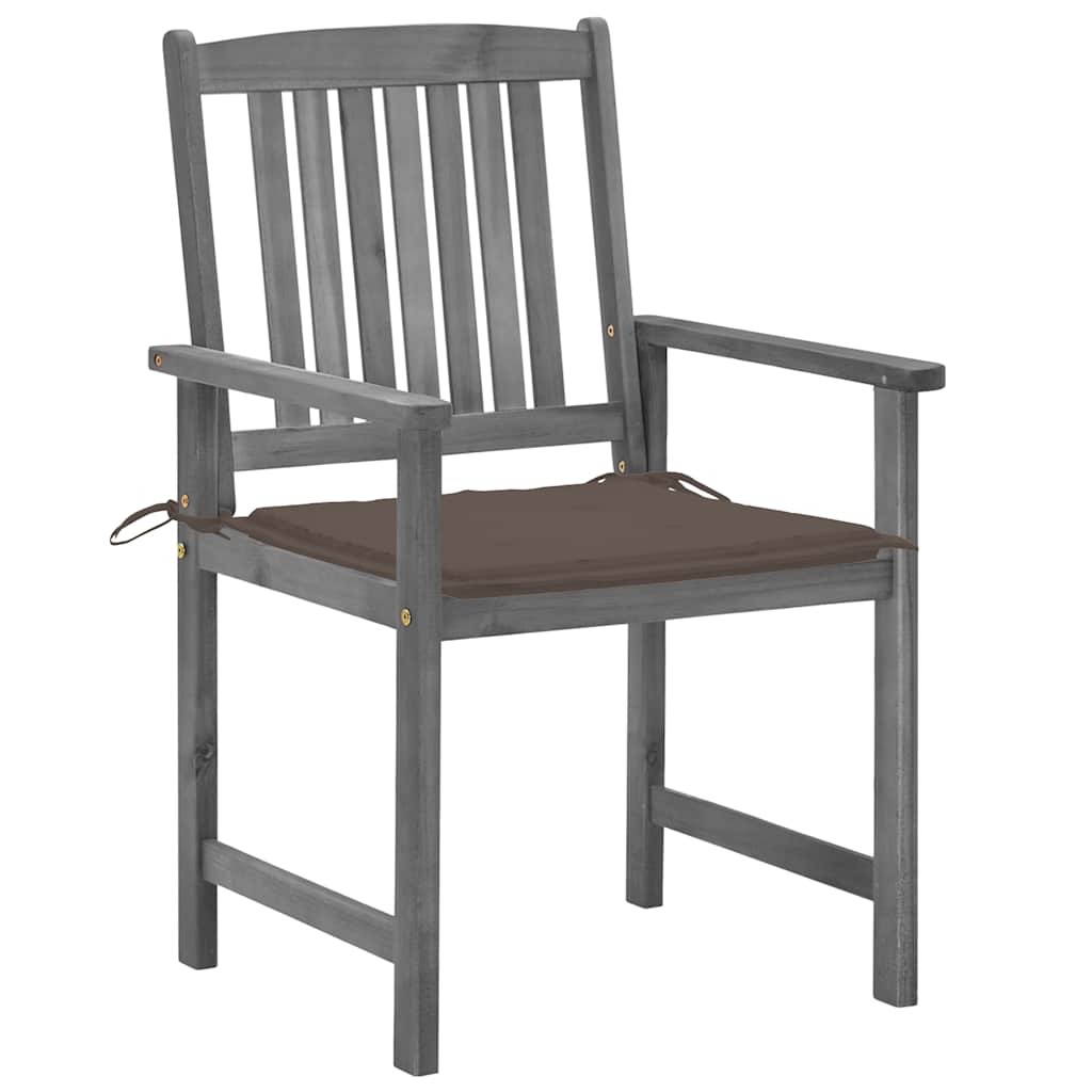 Patio Chair Set of 4 Gray Solid acacia wood with a gray wash finish