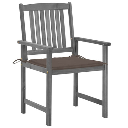 Patio Chair Set of 4 Gray Solid acacia wood with a gray wash finish