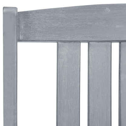 Garden Chair Set of 2 Grey Solid Acacia wood Medium Tough