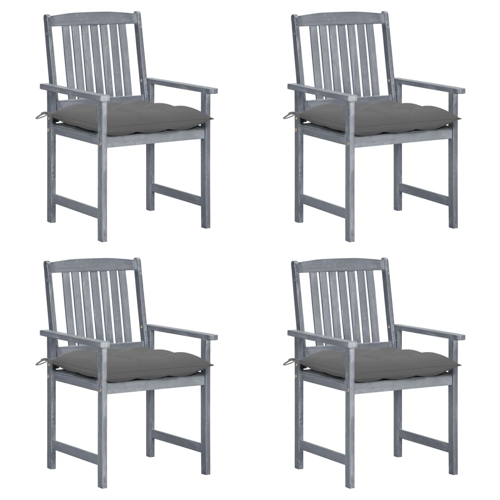 Patio Chair Set of 4 Gray with a gray wash finish