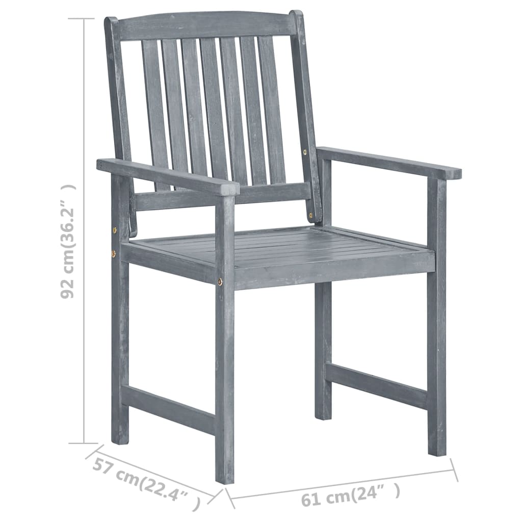 Patio Chair Set of 4 Gray with a gray wash finish