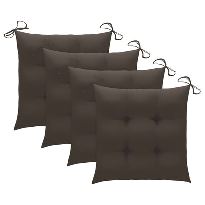 Patio Chair Set of 4 Gray Solid Acacia Wood Standard Durable