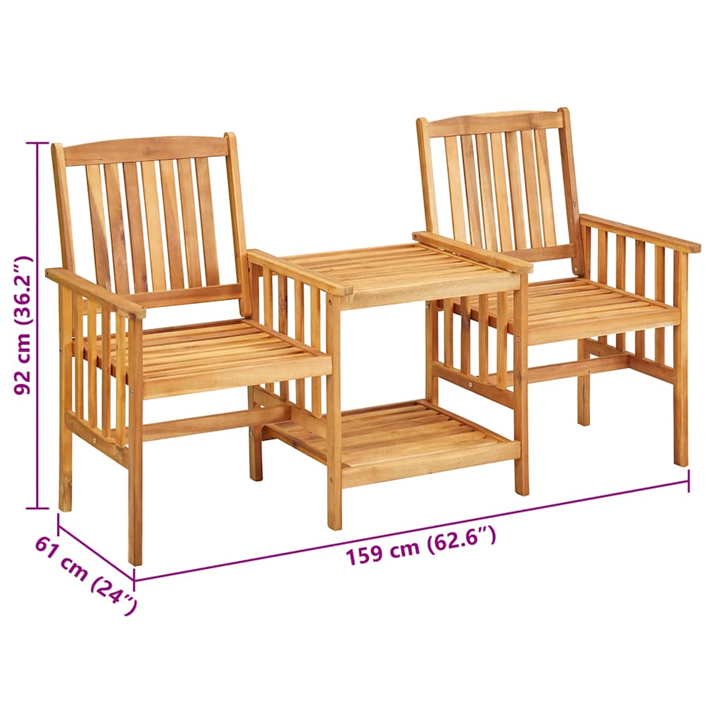 Bistro Set Natural wood Solid acacia wood Standard Durable