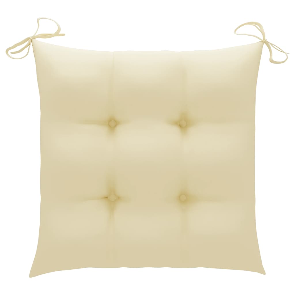 Bistro Set Cream (Cushion), Natural Wood