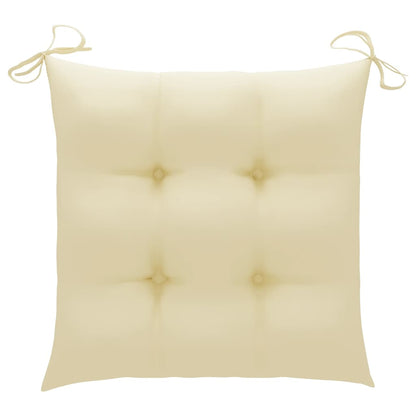 Bistro Set Cream (Cushion), Natural Wood