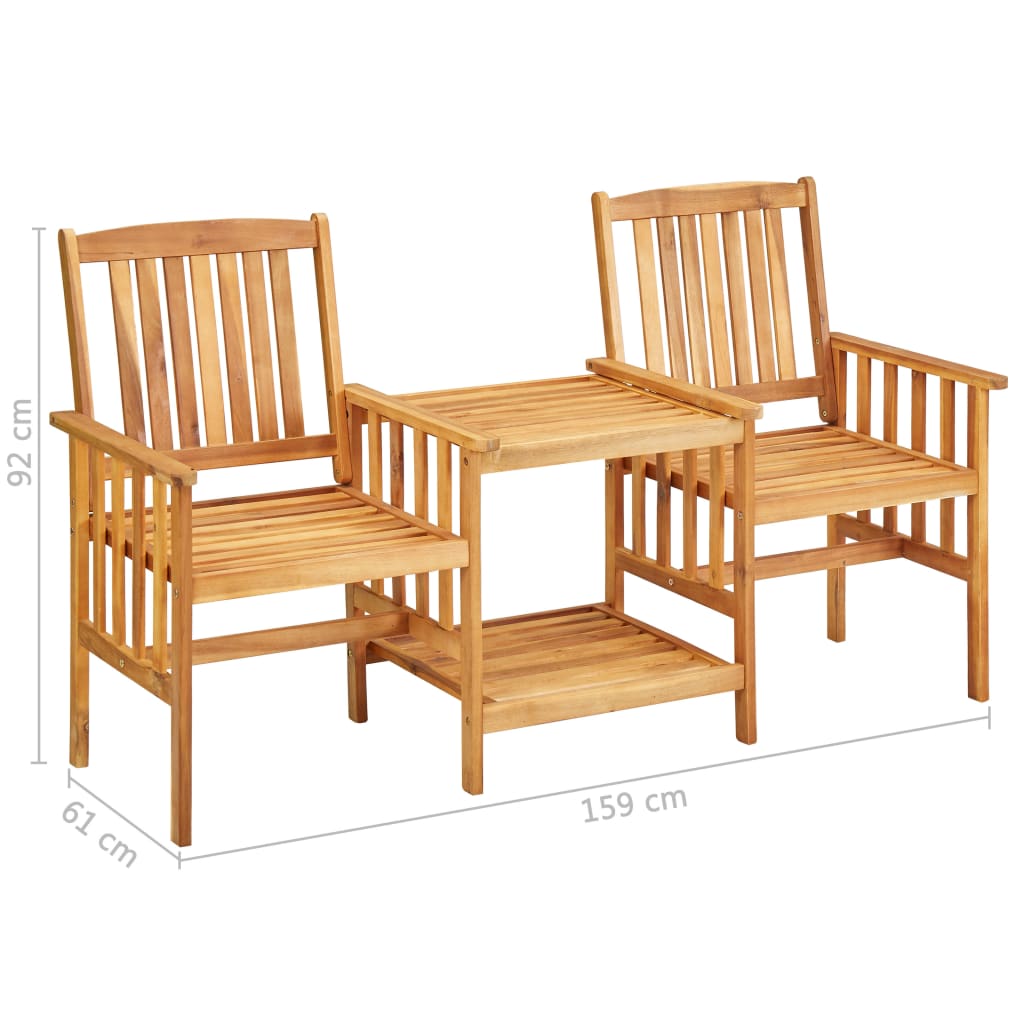 Patio Bistro Set Wooden brown Solid acacia wood Standard Durable