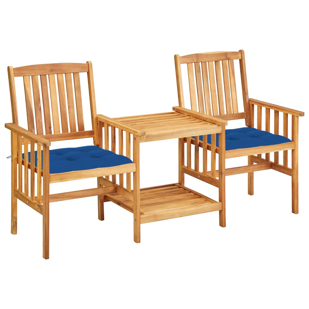 Patio Bistro Set Royal blue cushions