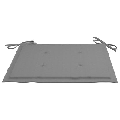 Garden Chair With Tea Table Grey Solid acacia wood, 100% polyester