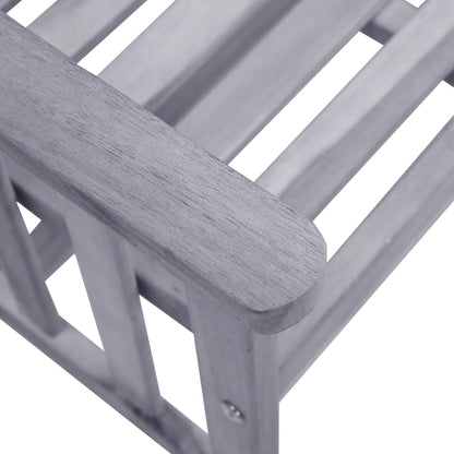 Garden Chair With Tea Table Grey Solid Acacia wood Medium Durable