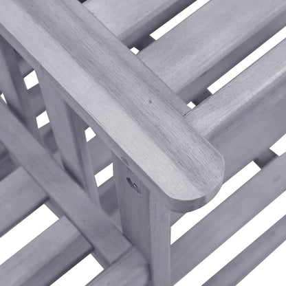 Garden Chair With Tea Table Grey Solid Acacia wood Medium Durable