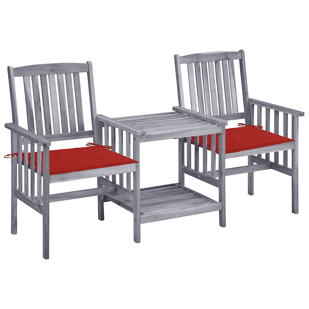 Garden Chair With Tea Table Grey