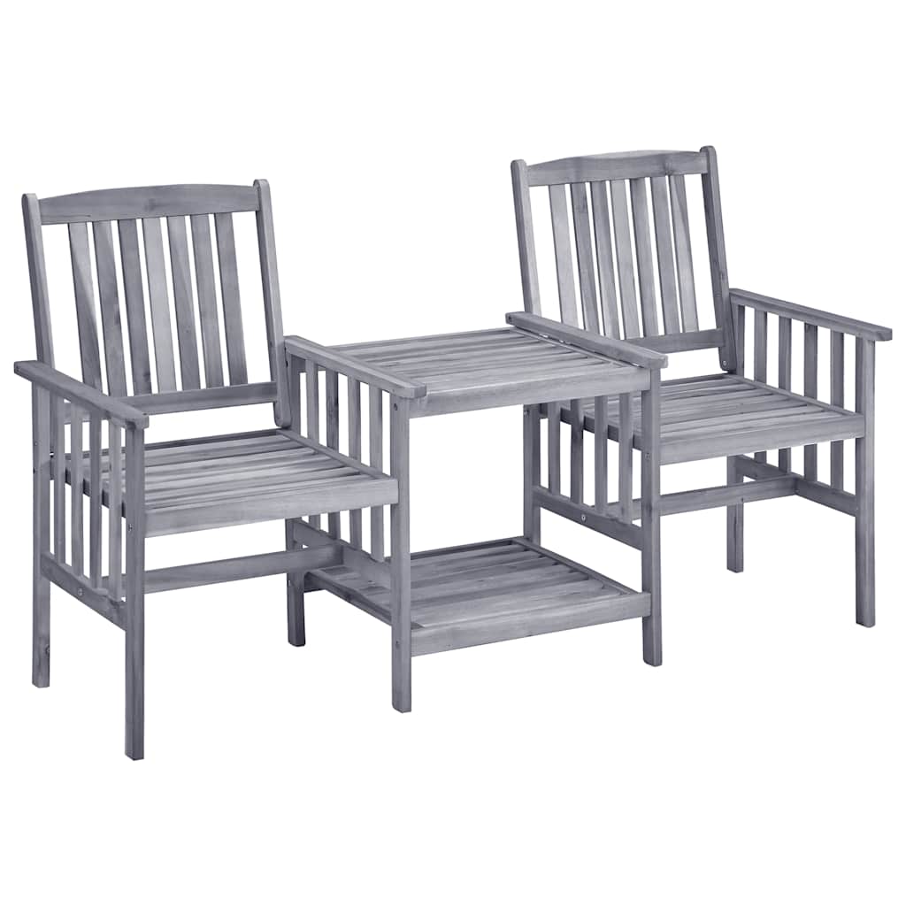 Garden Chair With Tea Table Grey