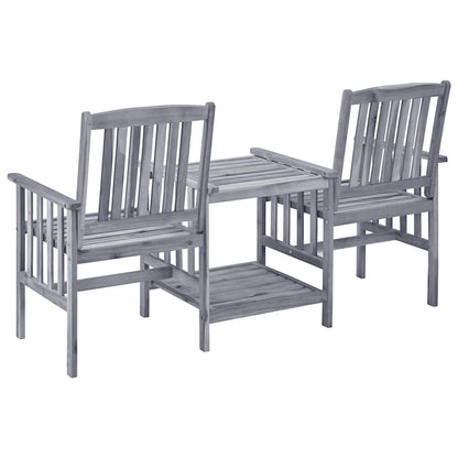 Garden Chair With Tea Table Grey