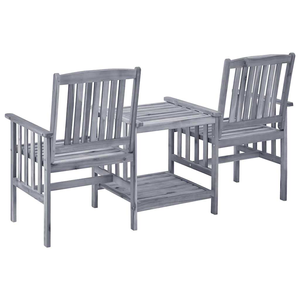 Garden Chair With Tea Table Grey