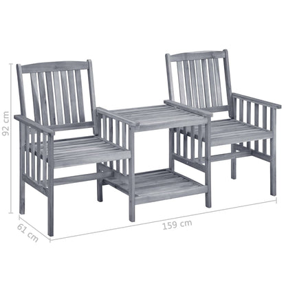 Patio Chair With Tea Table Gray