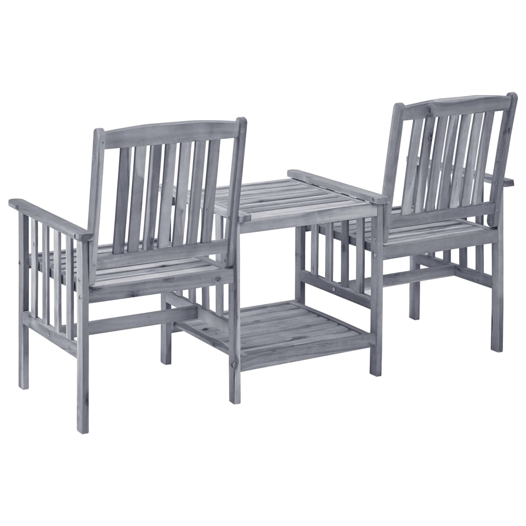 Patio Chair With Tea Table Gray