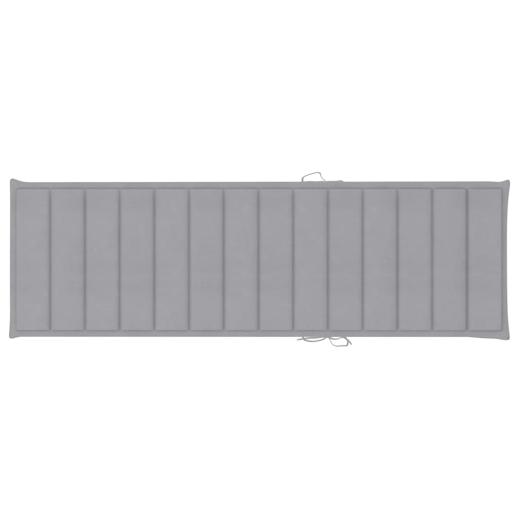Sunlounger Grey Solid Acacia wood Large Adjustable Armrests