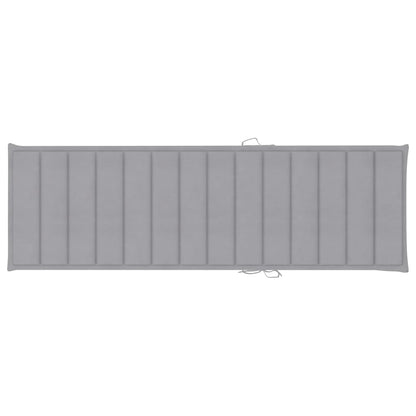 Sunlounger Grey Solid Acacia wood Large Adjustable Armrests