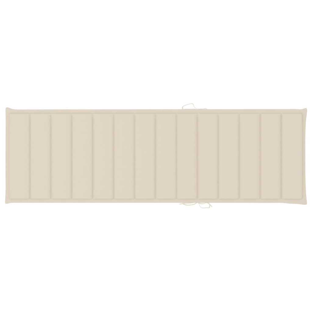 Sunlounger Grey Acacia wood, Polyester Single