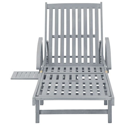 Sunlounger Grey Solid Acacia wood 78.7 x 26.8 in