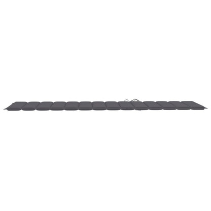 Sunlounger Natural wood, Anthracite Solid Acacia Wood, 100% Polyester