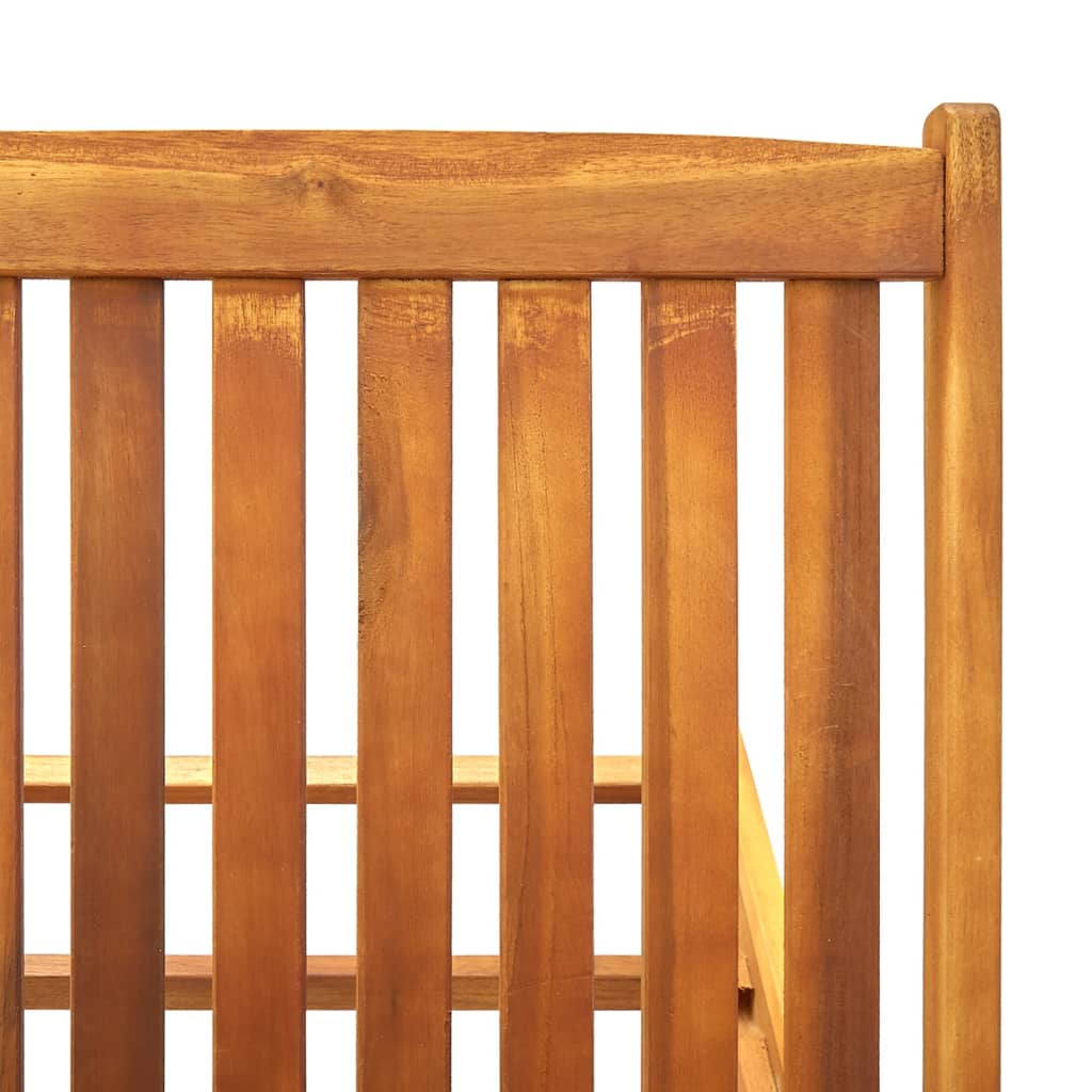 Sunlounger Natural wood, Anthracite Solid Acacia Wood, 100% Polyester