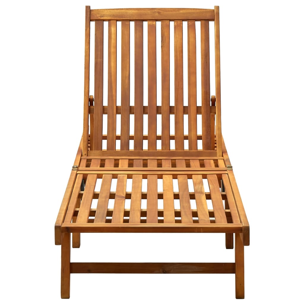 Sunlounger Taupe Solid Acacia Wood
