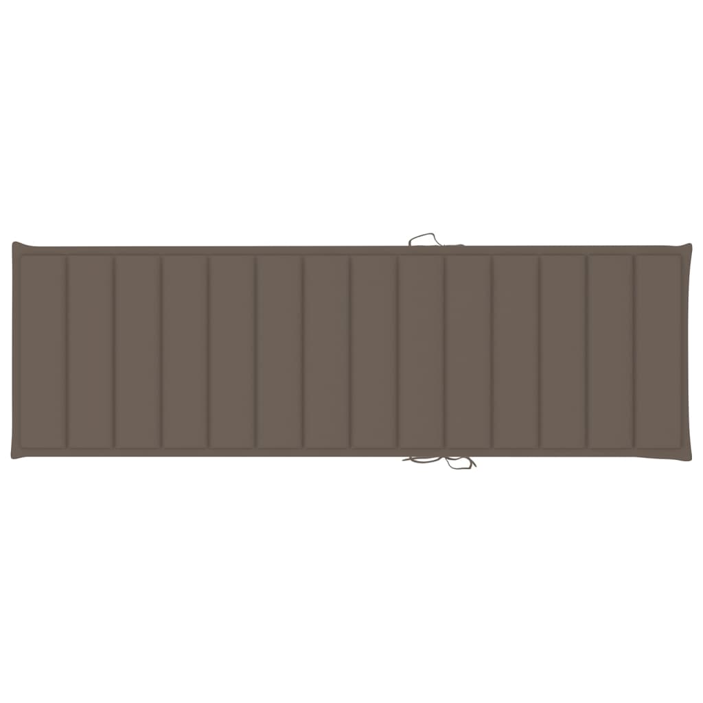 Sunlounger Taupe Solid Acacia Wood