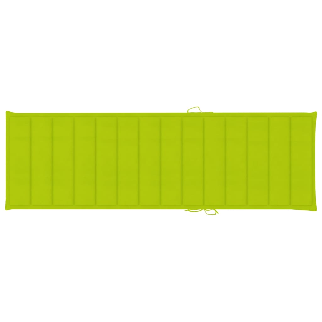 Sunlounger Bright green cushion, Natural wood