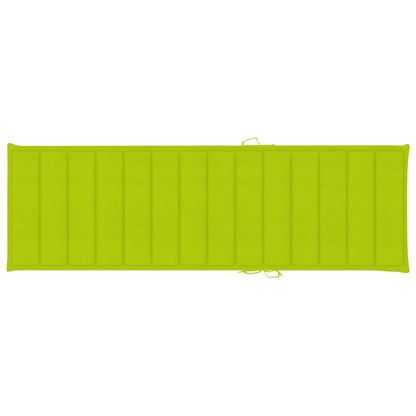 Sunlounger Bright green cushion, Natural wood