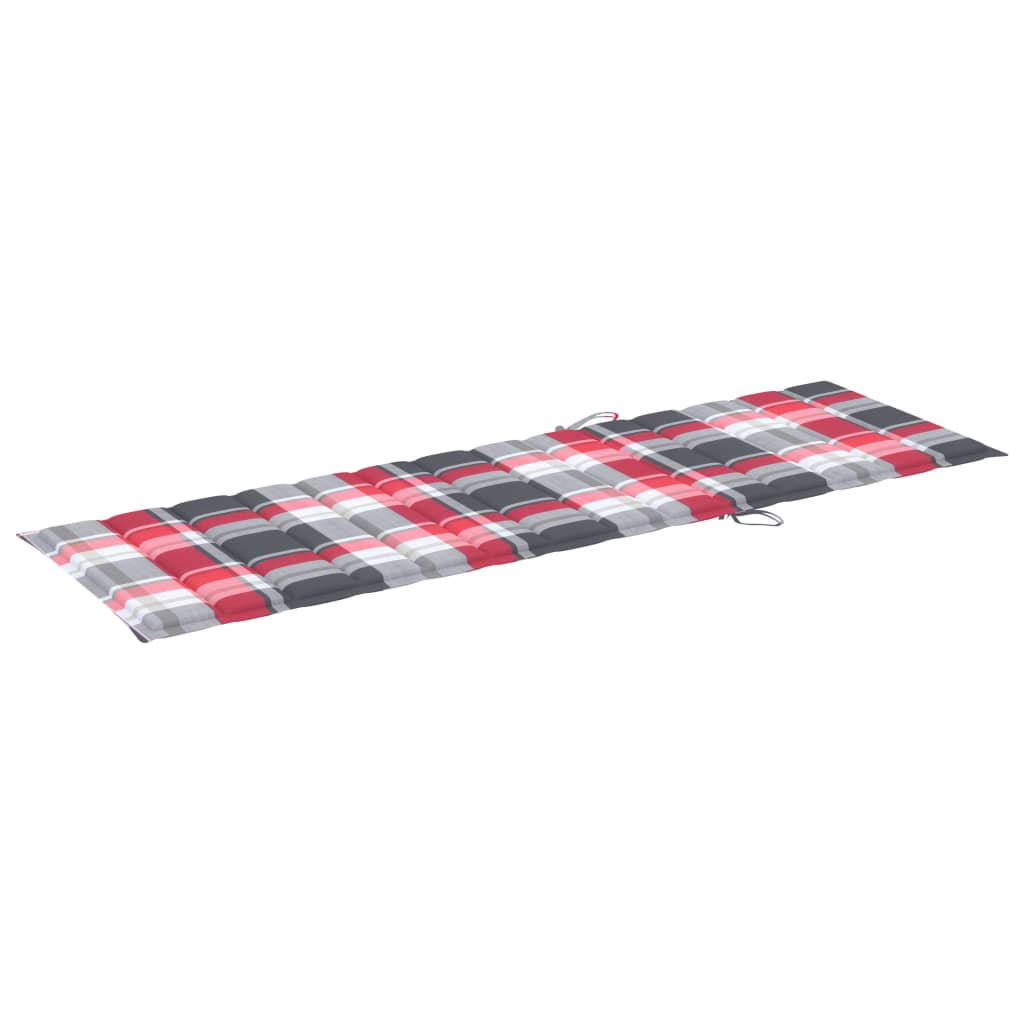 Patio Sunlounger Grey Wash, Red Cushion