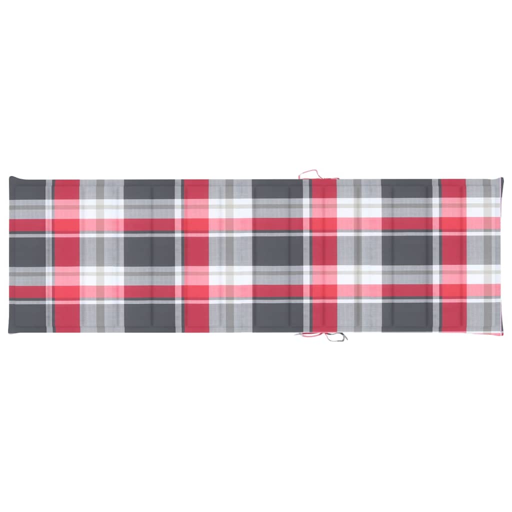 Patio Sunlounger Grey Wash, Red Cushion