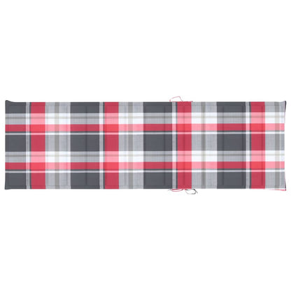 Patio Sunlounger Grey Wash, Red Cushion