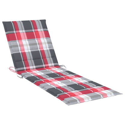 Patio Sunlounger Grey Wash, Red Cushion