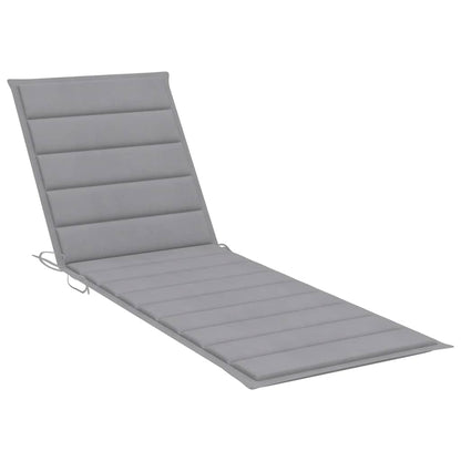 Sunlounger Grey Solid Acacia wood, Polyester 78.7 in long