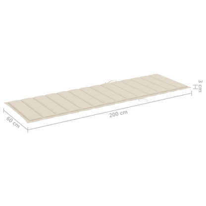 Sunlounger Grey Solid Acacia wood 78.7 in long