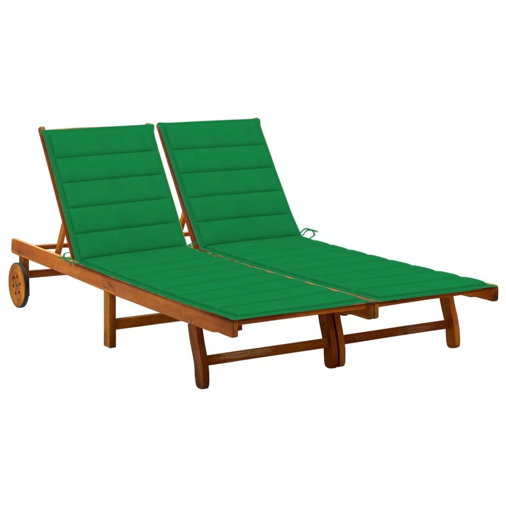 Sunlounger Natural wood Solid Acacia wood Large