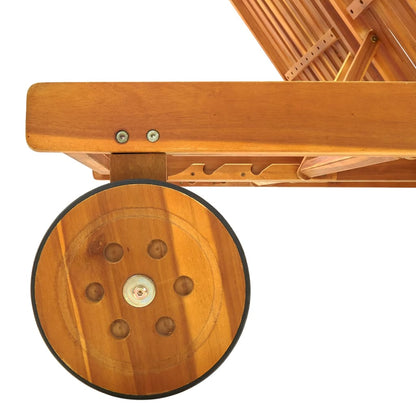Sunlounger Natural wood Solid Acacia wood Large