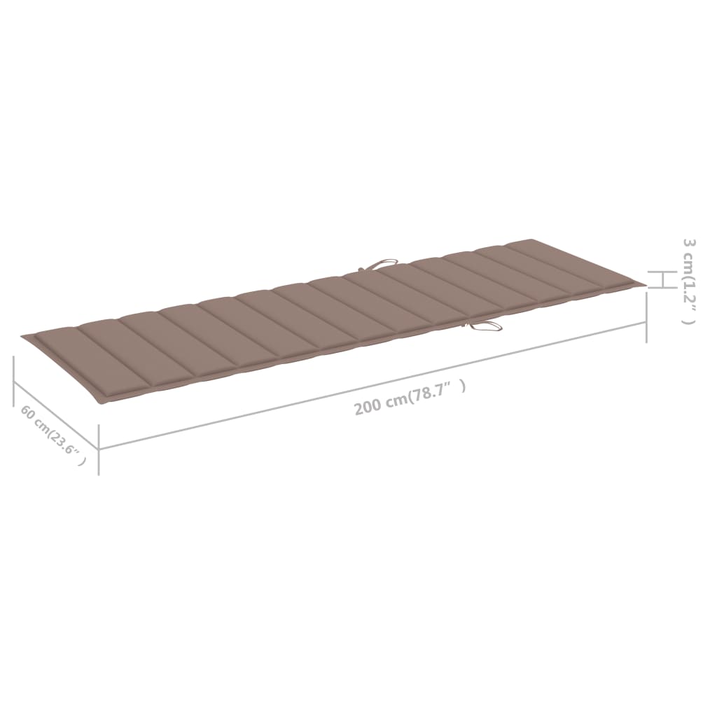Sunlounger Natural wood Solid Acacia wood Large