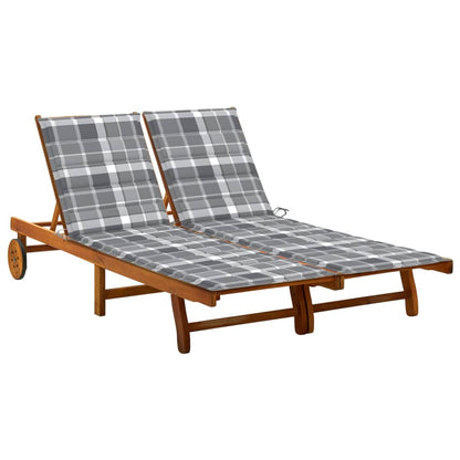 Sunlounger Acacia wood Solid acacia wood Large