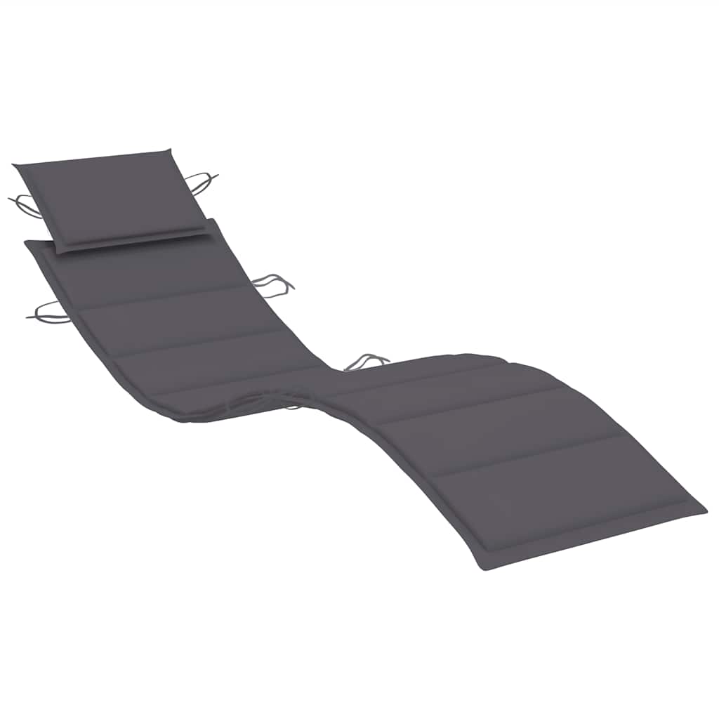 Sunlounger Anthracite Solid acacia wood; 100% polyester cushion