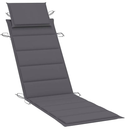 Sunlounger Anthracite Solid acacia wood; 100% polyester cushion