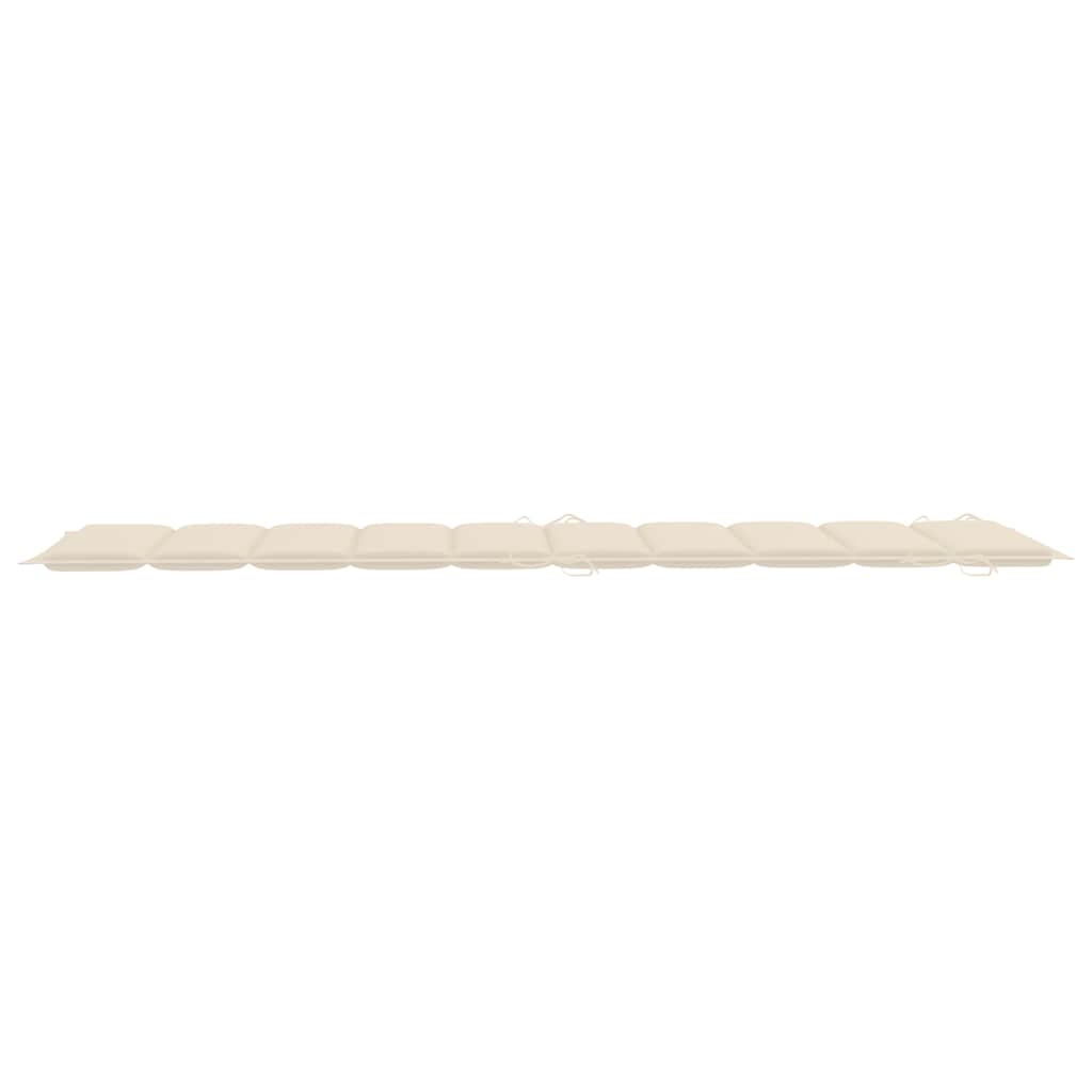 Sun Lounger Cream Solid Acacia Wood Adult Foldable