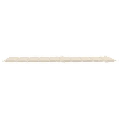 Sun Lounger Cream Solid Acacia Wood Adult Foldable
