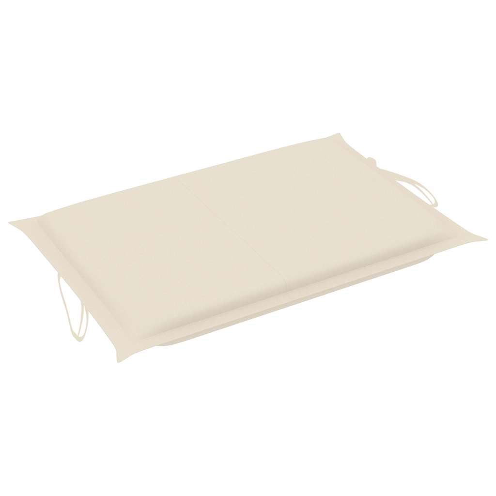 Sun Lounger Cream Solid Acacia Wood Adult Foldable