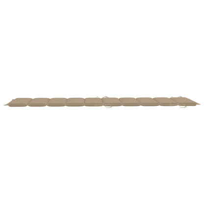 Sunlounger Beige and wood Solid acacia wood, Fabric (100% polyester)