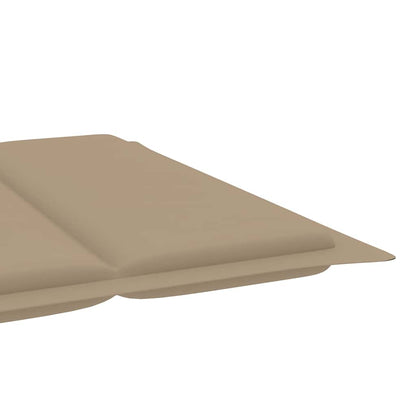 Sunlounger Beige and wood Solid acacia wood, Fabric (100% polyester)