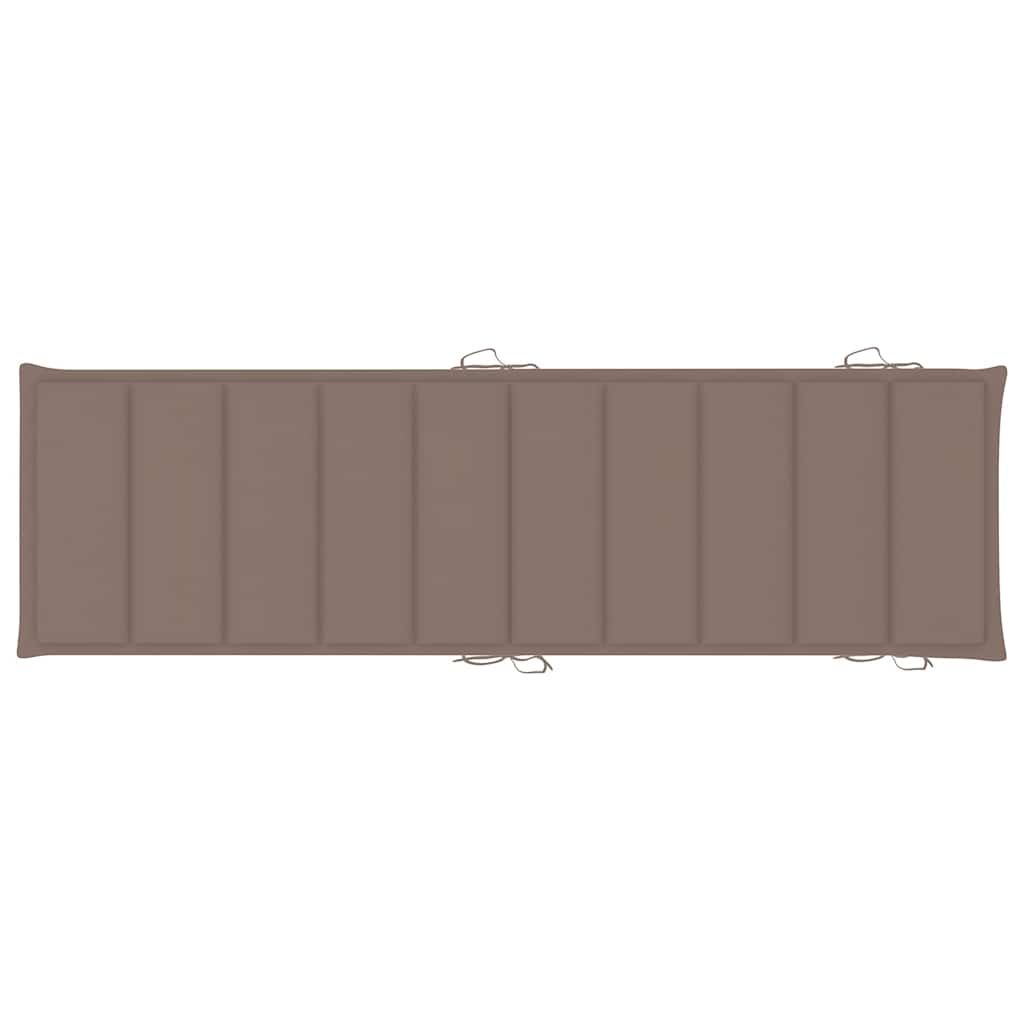 Sunlounger Taupe Solid acacia wood Standard Foldable Sunlounger