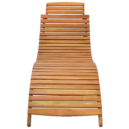 Sunlounger Natural wood Solid acacia wood Standard Foldable