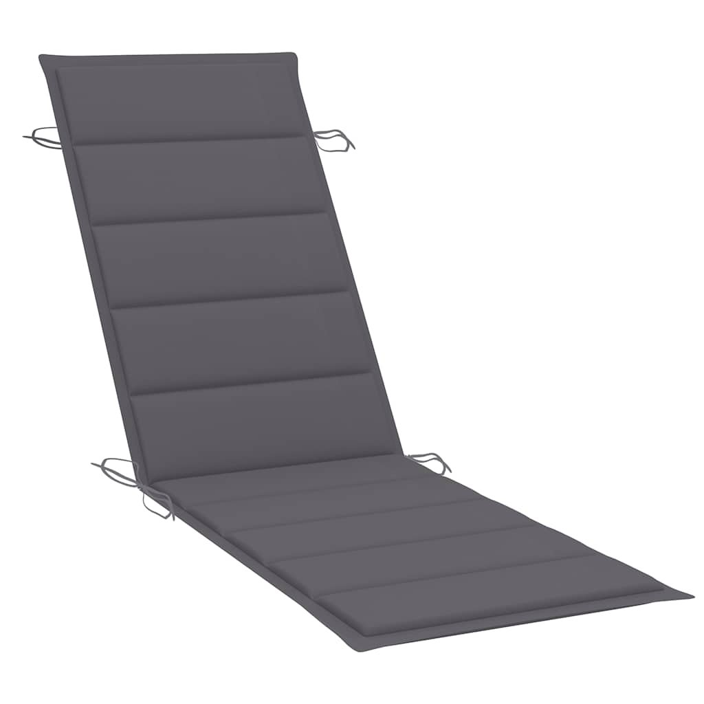 Sunlounger With Table Natural wood Solid Acacia wood Large